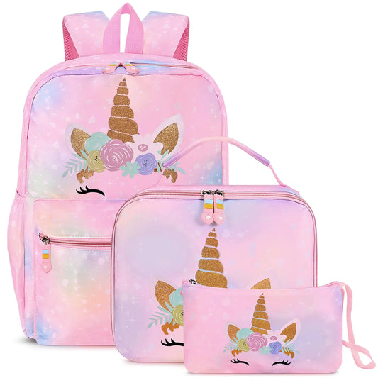 Magical Unicorn 3-Piece Kids Backpack Set